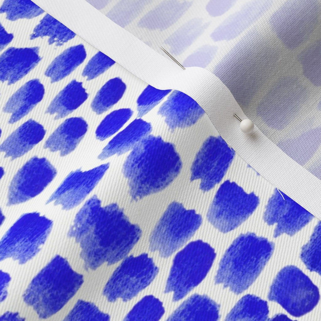 Alma Blue Lightweight Cotton Twill Printed Fabric by Studio Ten Design