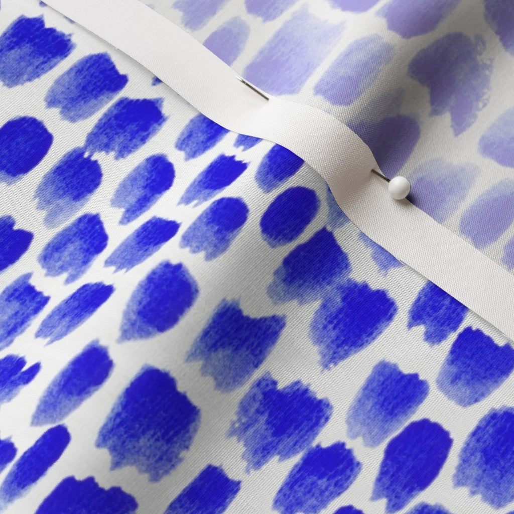 Alma Blue Cotton Poplin Printed Fabric by Studio Ten Design