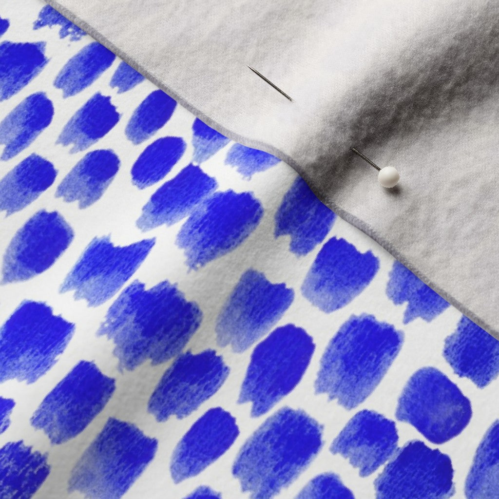 Alma Blue Performance Velvet Printed Fabric by Studio Ten Design