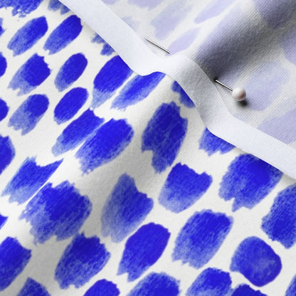 Alma Blue Cotton Spandex Jersey Printed Fabric by Studio Ten Design