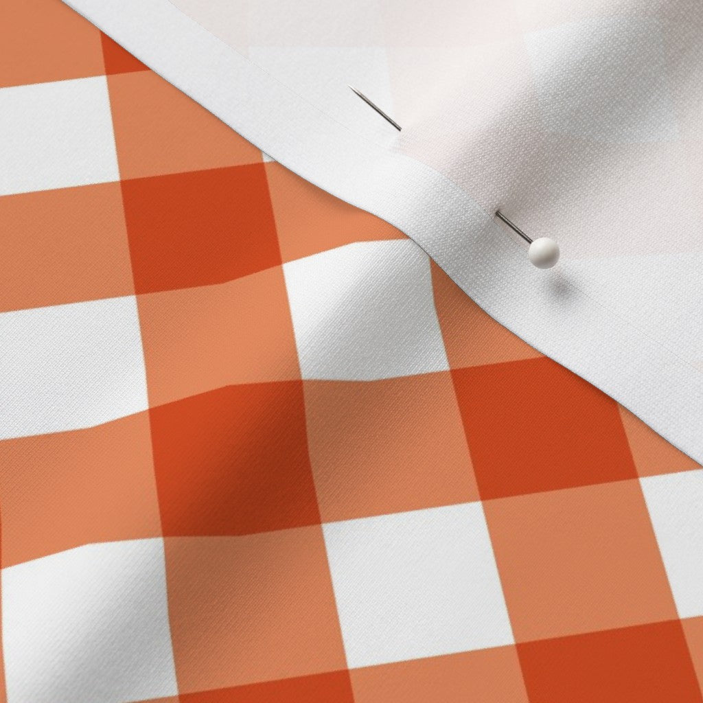 Gingham Style Peach Large Bias Sport Lycra Printed Fabric by Studio Ten Design
