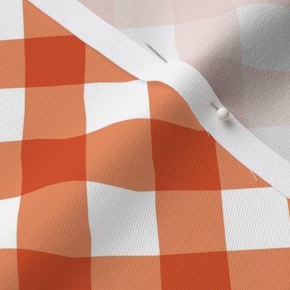 Gingham Style Peach Large Bias Lightweight Cotton Twill Printed Fabric by Studio Ten Design