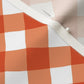 Gingham Style Peach Large Bias Linen Cotton Canvas Printed Fabric by Studio Ten Design