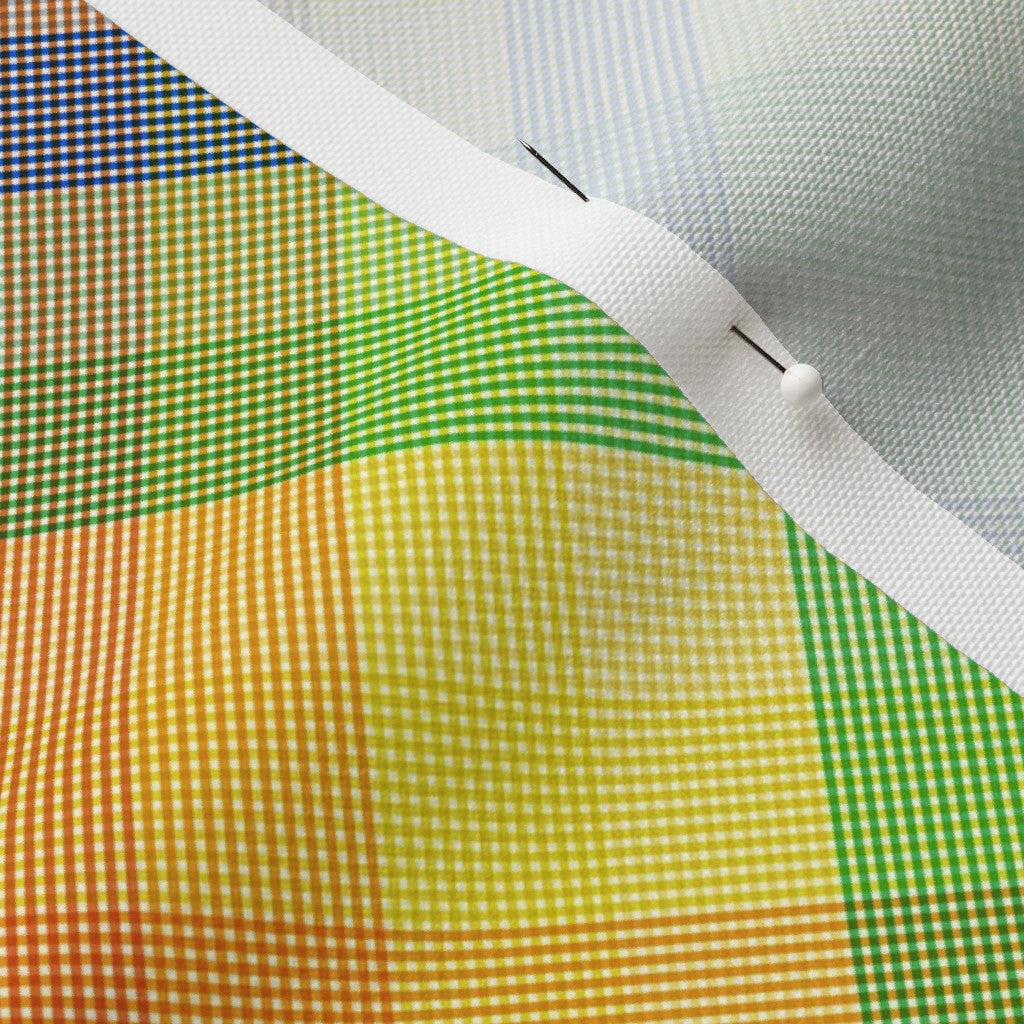 Madras Mania Rainbow Bias Recycled Canvas Printed Fabric by Studio Ten Design