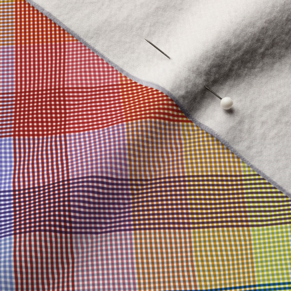 Madras Mania Rainbow Bias Performance Velvet Printed Fabric by Studio Ten Design