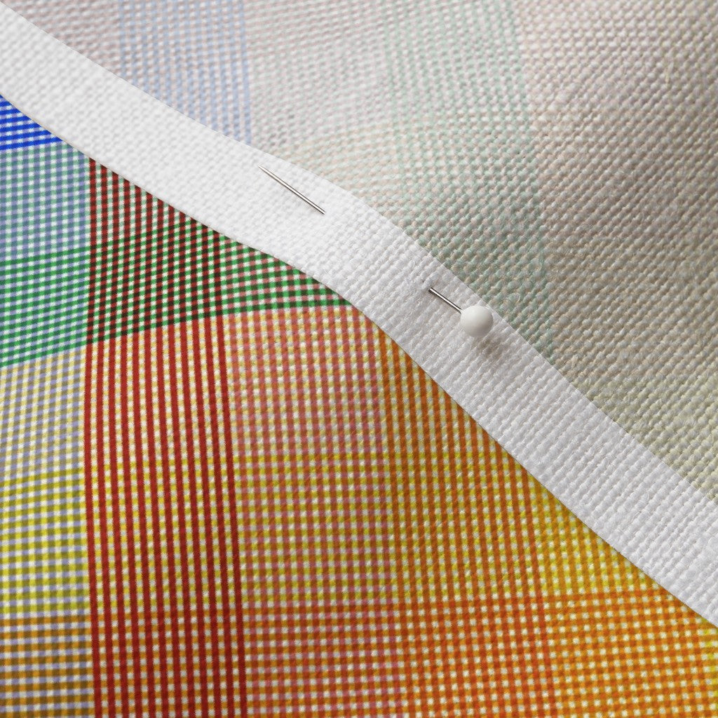 Madras Mania Rainbow Bias Belgian Linen™ Printed Fabric by Studio Ten Design