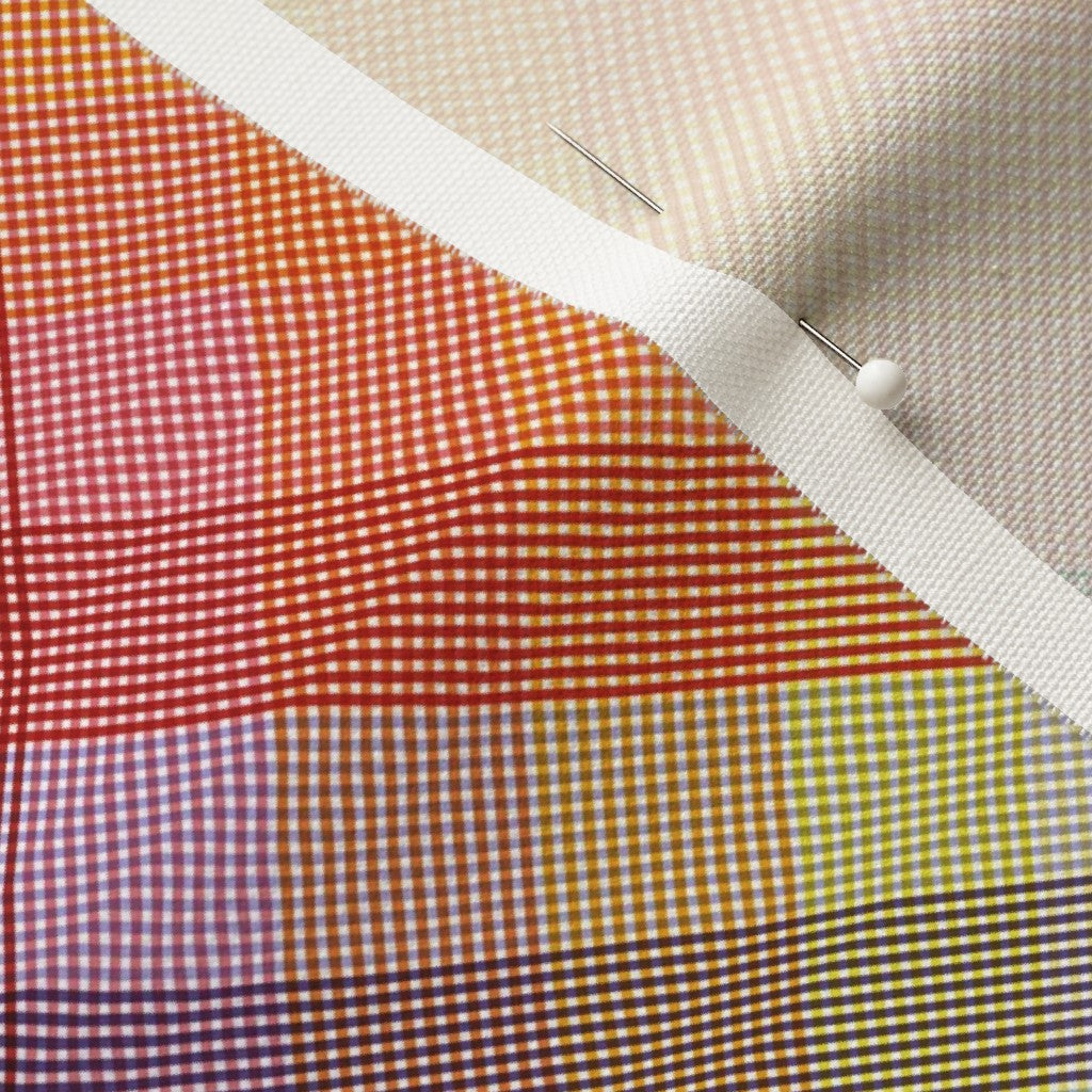 Madras Mania Rainbow Bias Linen Cotton Canvas Printed Fabric by Studio Ten Design