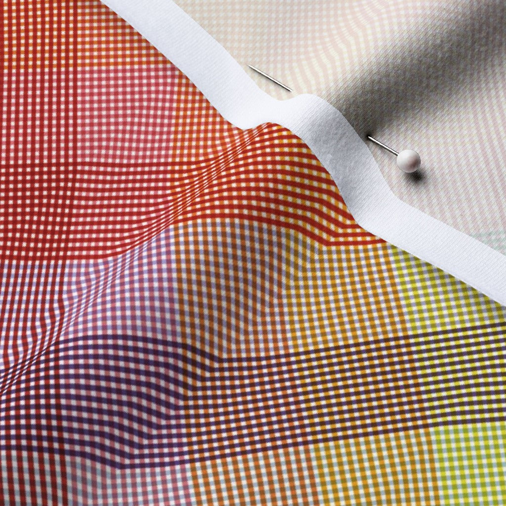 Madras Mania Rainbow Bias Cotton Spandex Jersey Printed Fabric by Studio Ten Design