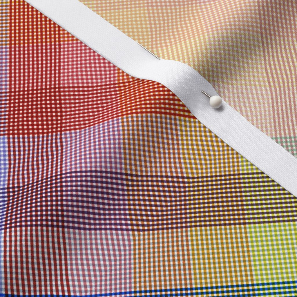 Madras Mania Rainbow Bias Performance Piqué Printed Fabric by Studio Ten Design