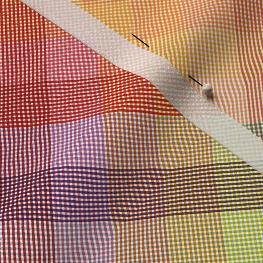 Madras Mania Rainbow Bias Poly Crepe de Chine Printed Fabric by Studio Ten Design