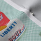 Liberty Soup Cans Dogwood Denim Printed Fabric by Studio Ten Design