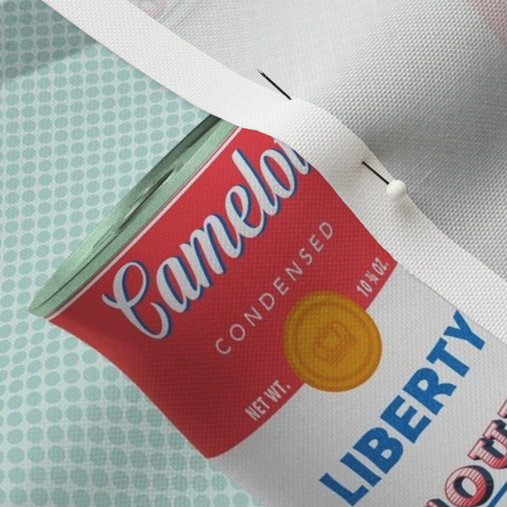 Liberty Soup Cans Recycled Canvas Printed Fabric by Studio Ten Design