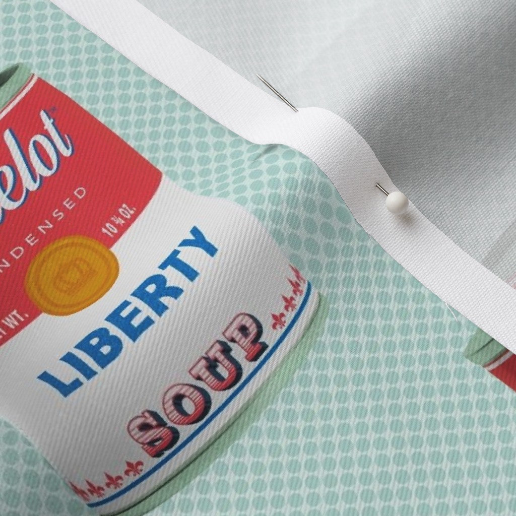 Liberty Soup Cans Lightweight Cotton Twill Printed Fabric by Studio Ten Design