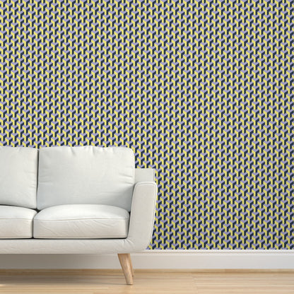 Geometric: Lilac, Buttercup, Navy Wallpaper