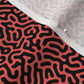 Turing Pattern I: Black + Coral Printed Fabric by Studio Ten Design