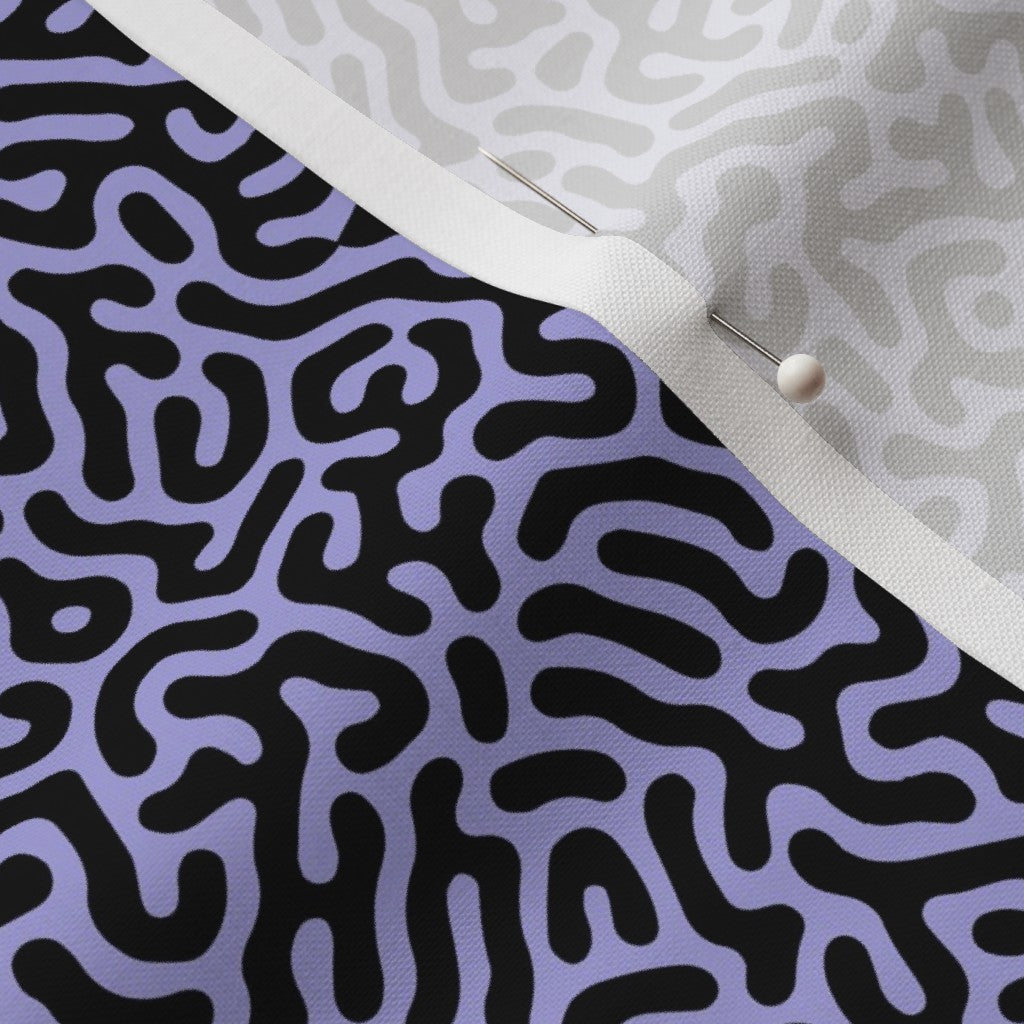 Turing Pattern I: Black + Lilac Printed Fabric by Studio Ten Design