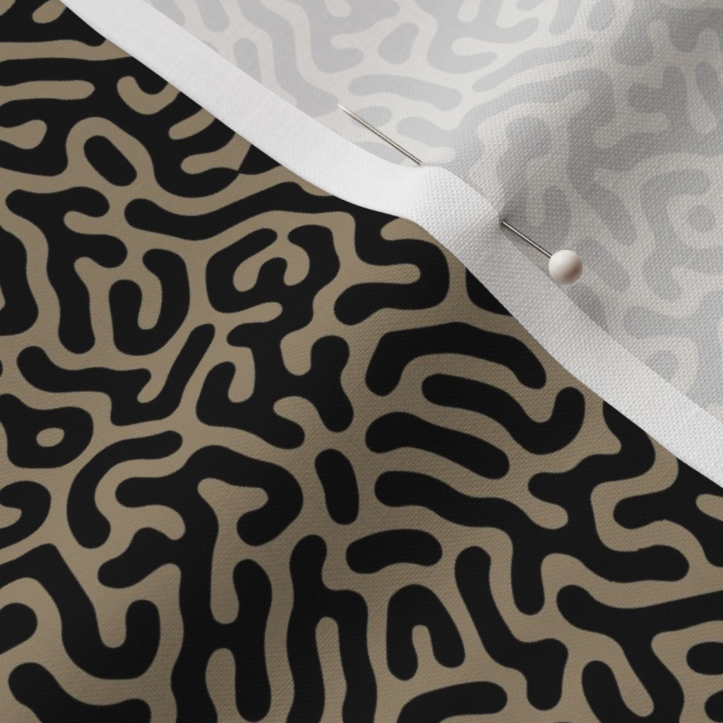 Turing Pattern I: Black + Mushroom Printed Fabric by Studio Ten Design