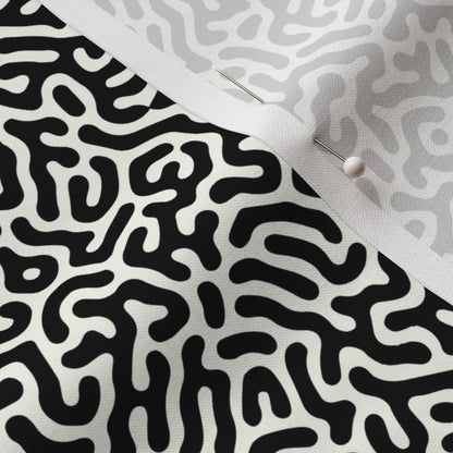 Turing Pattern I: Black + Natural Printed Fabric by Studio Ten Design