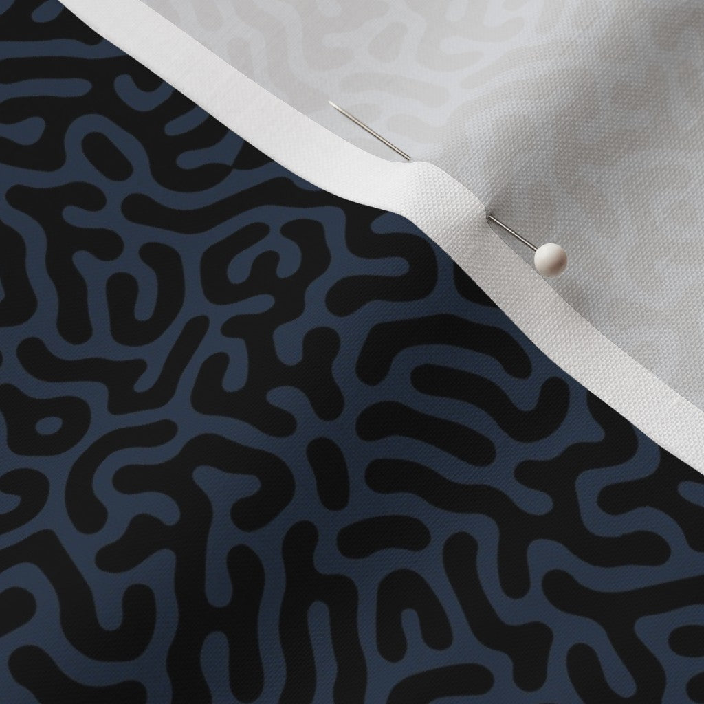 Turing Pattern I: Black + Navy Printed Fabric by Studio Ten Design