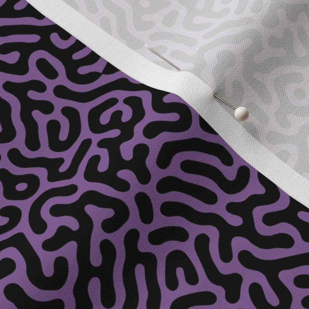 Turing Pattern I: Black + Orchid Printed Fabric by Studio Ten Design