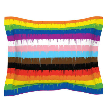 Funda de almohada estándar Drippy Rainbow