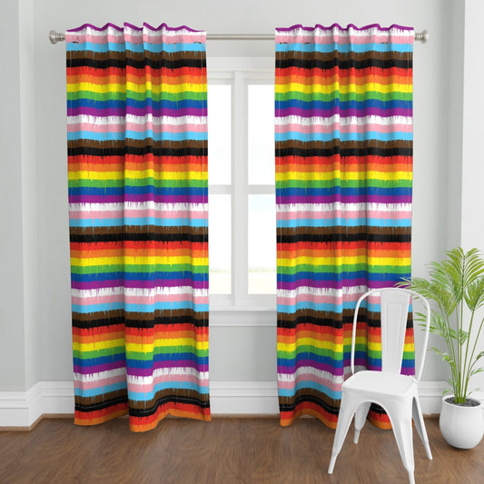Drippy Rainbow Curtain Panel