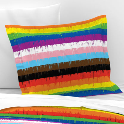Funda de almohada estándar Drippy Rainbow
