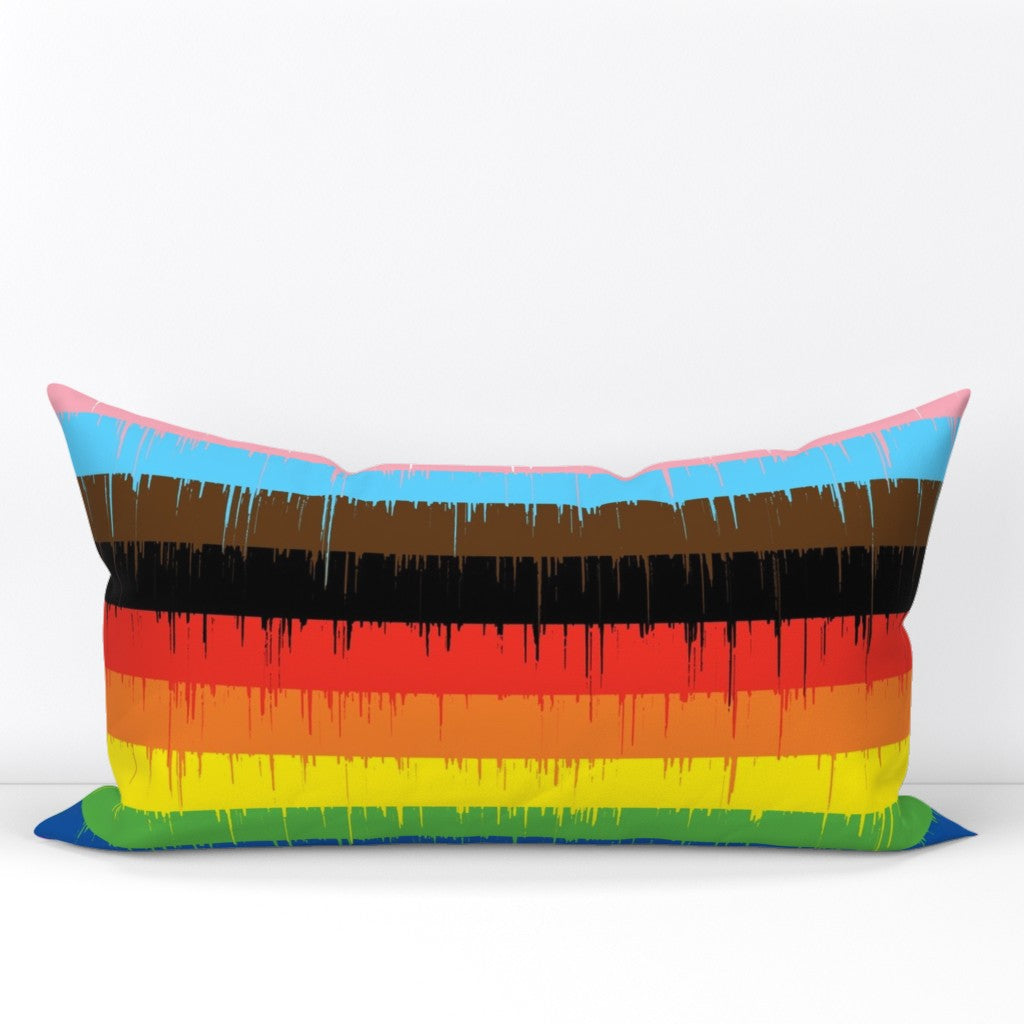 Drippy Rainbow Lumbar Pillow Cover