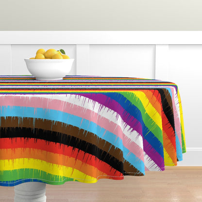 Drippy Rainbow Round Tablecloths
