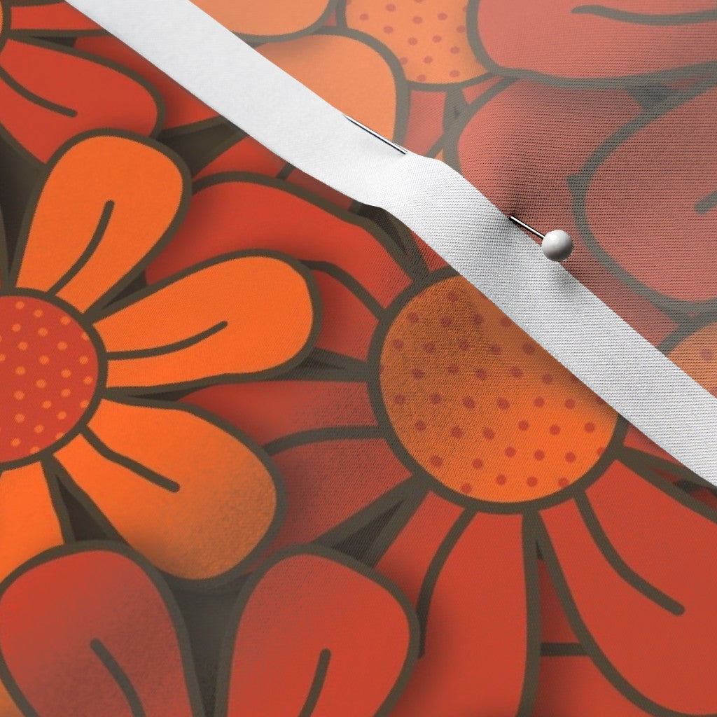 Flower Pop! No. 4 Satin Printed Fabric by Studio Ten Design
