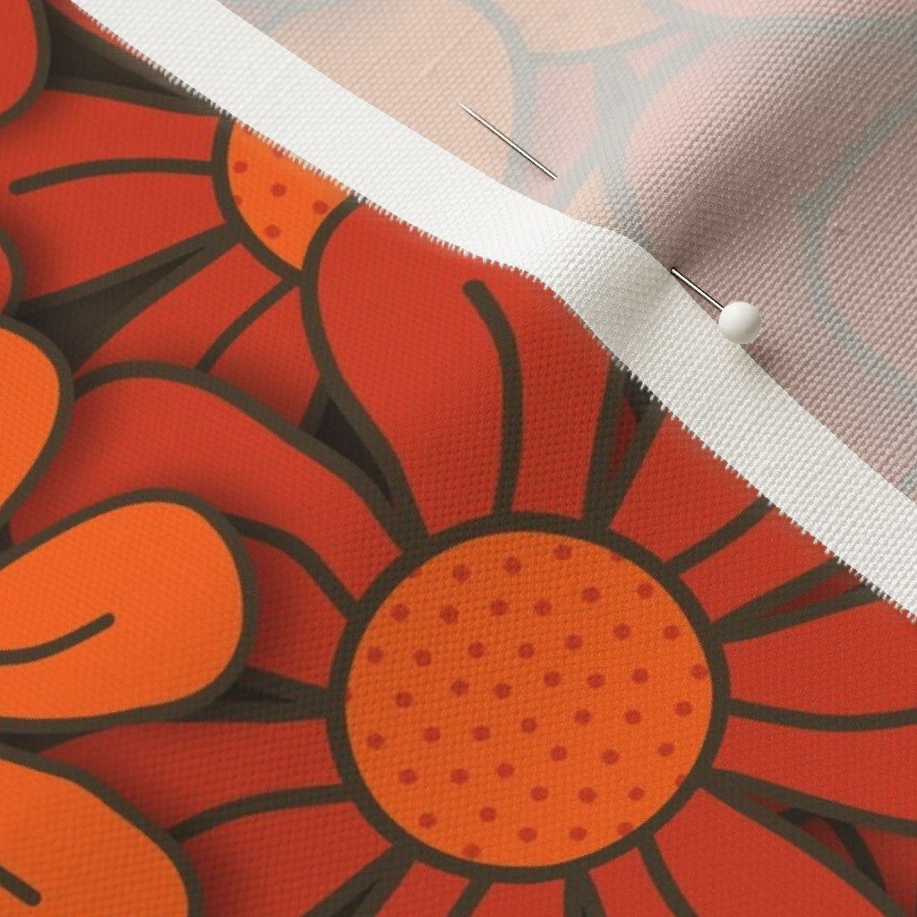 Flower Pop! No. 4 Linen Cotton Canvas Printed Fabric by Studio Ten Design