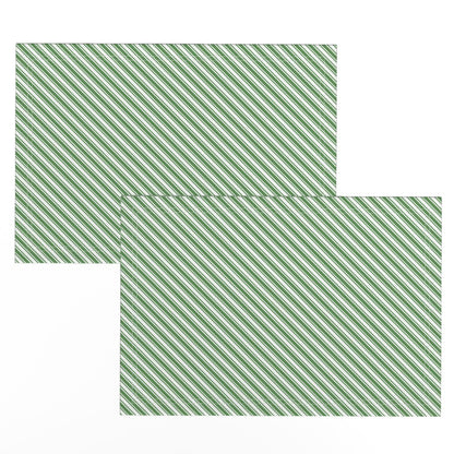 Green & White Candy Cane Stripe Cloth Placemats