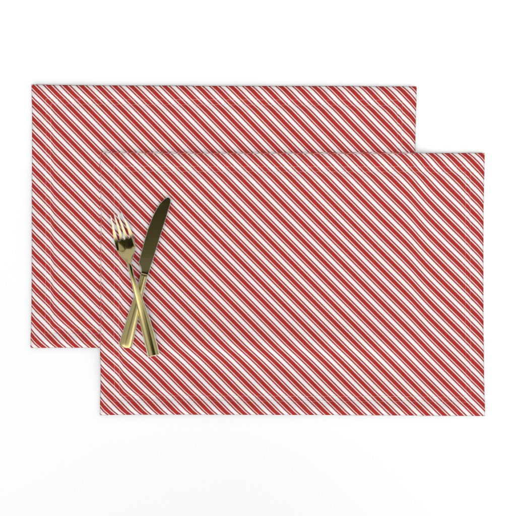 Red & White Candy Cane Stripe Cloth Placemats