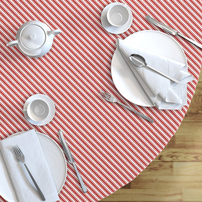 Red & White Candy Cane Stripe Round Tablecloths