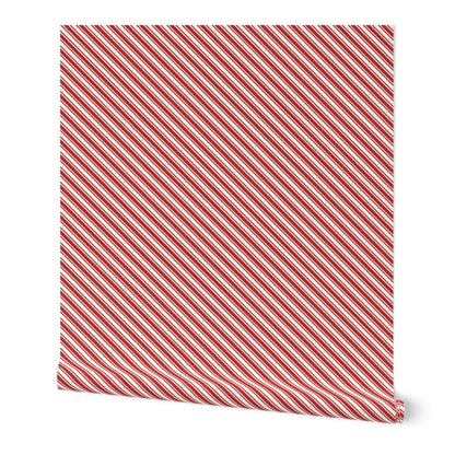 Red & White Candy Cane Stripe Wallpaper