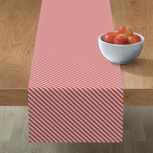 Caminos de mesa con rayas rojas y blancas de bastón de caramelo