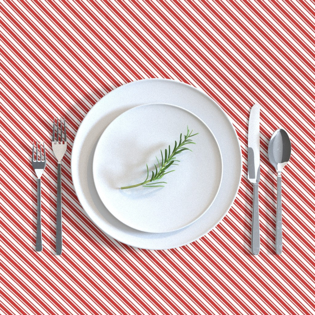 Red & White Candy Cane Stripe Square or Rectangular Tablecloth