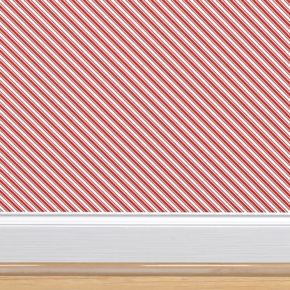 Red & White Candy Cane Stripe Wallpaper