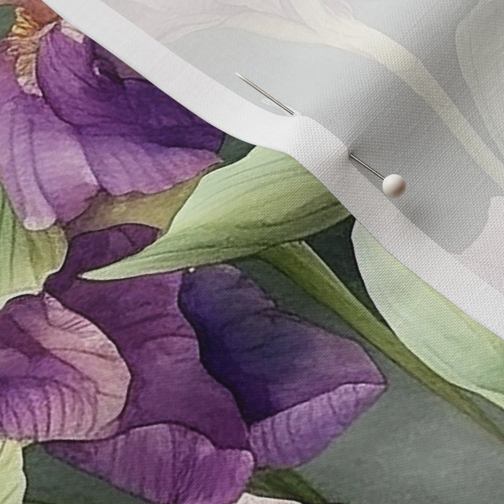 Twilight symphony Watercolor Iris Petal Signature Cotton Printed Fabric by Studio Ten Design