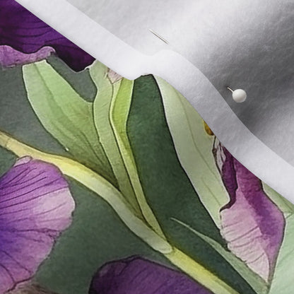 Twilight symphony Watercolor Iris Polartec® Fleece Printed Fabric by Studio Ten Design
