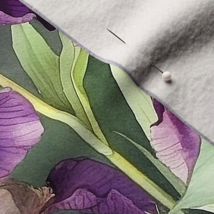 Twilight symphony Watercolor Iris Performance Velvet Printed Fabric by Studio Ten Design