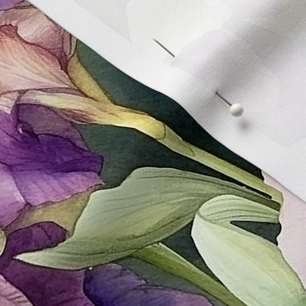 Twilight symphony Watercolor Iris Sport Lycra Printed Fabric by Studio Ten Design