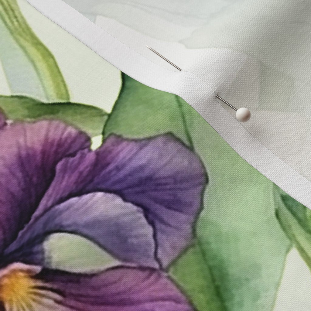 Luminous Petals Watercolor Iris Petal Signature Cotton Printed Fabric by Studio Ten Design