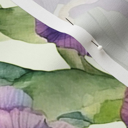 Luminous Petals Watercolor Iris Recycled Canvas Printed Fabric by Studio Ten Design