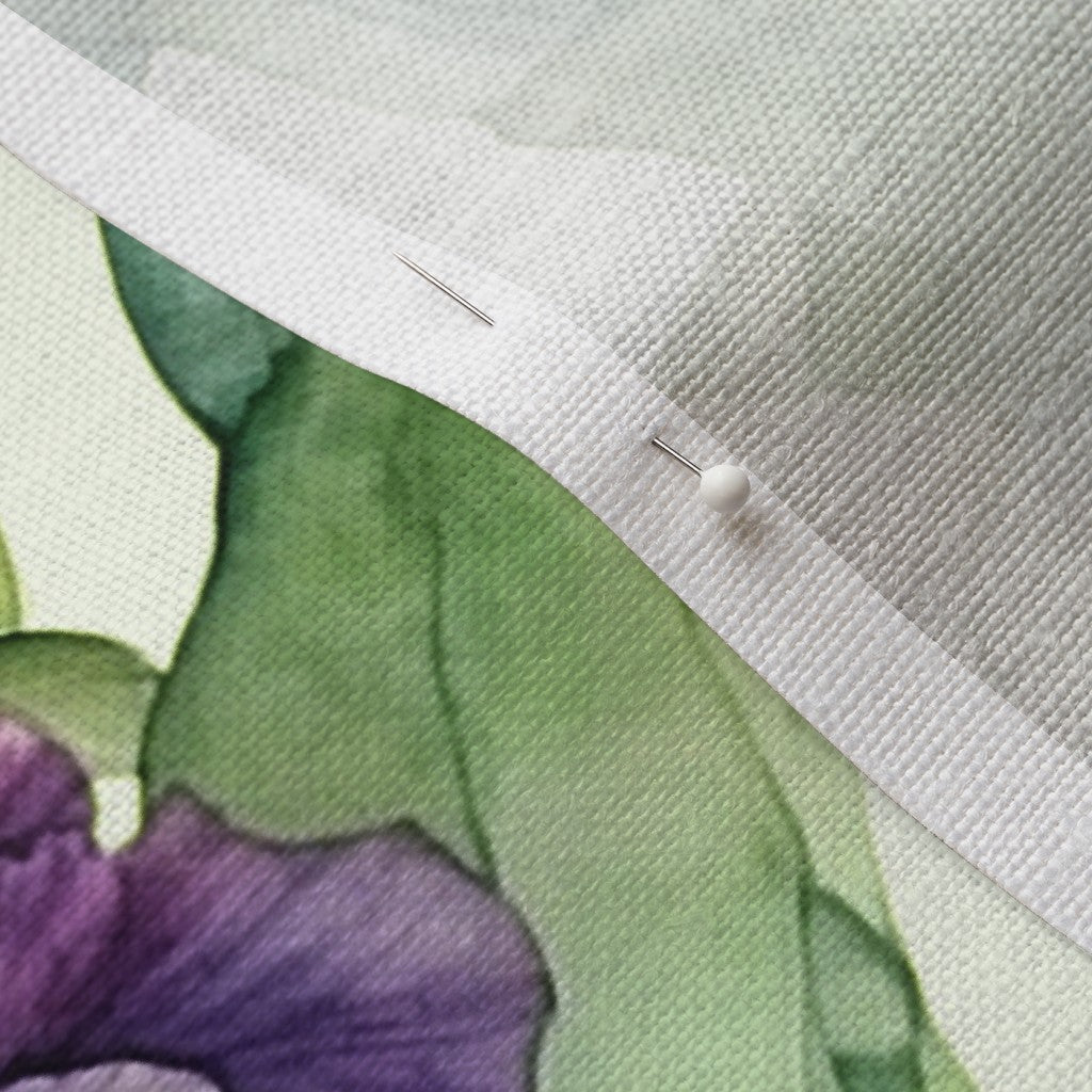 Luminous Petals Watercolor Iris Belgian Linen™ Printed Fabric by Studio Ten Design