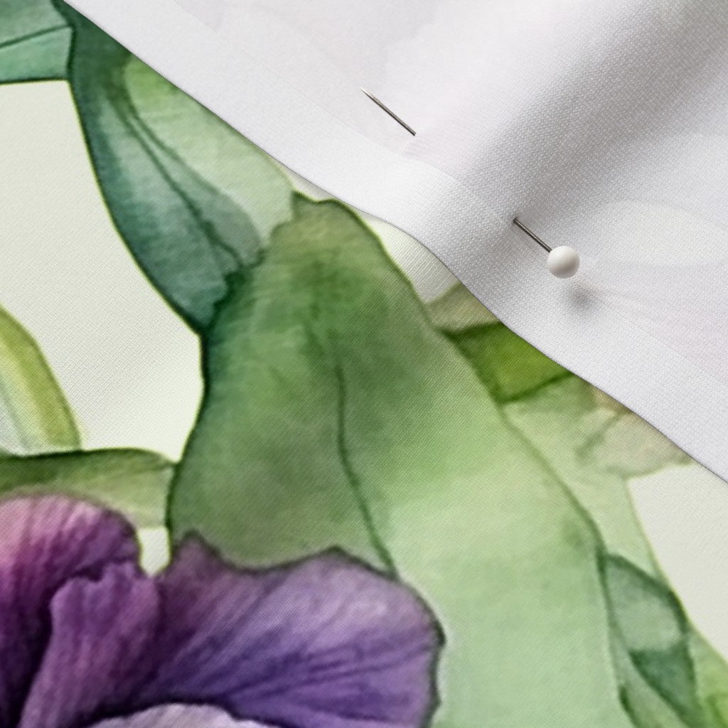 Luminous Petals Watercolor Iris Sport Lycra Printed Fabric by Studio Ten Design