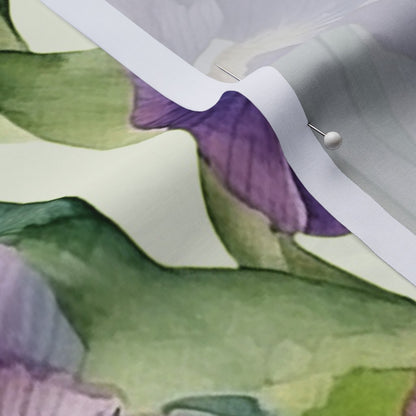 Luminous Petals Watercolor Iris Cotton Lawn Printed Fabric by Studio Ten Design