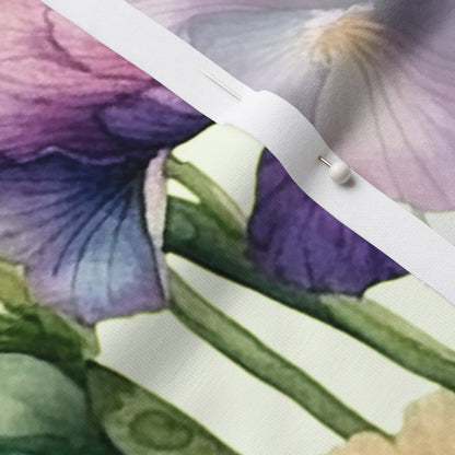 Luminous Petals Watercolor Iris Modern Jersey Printed Fabric by Studio Ten Design