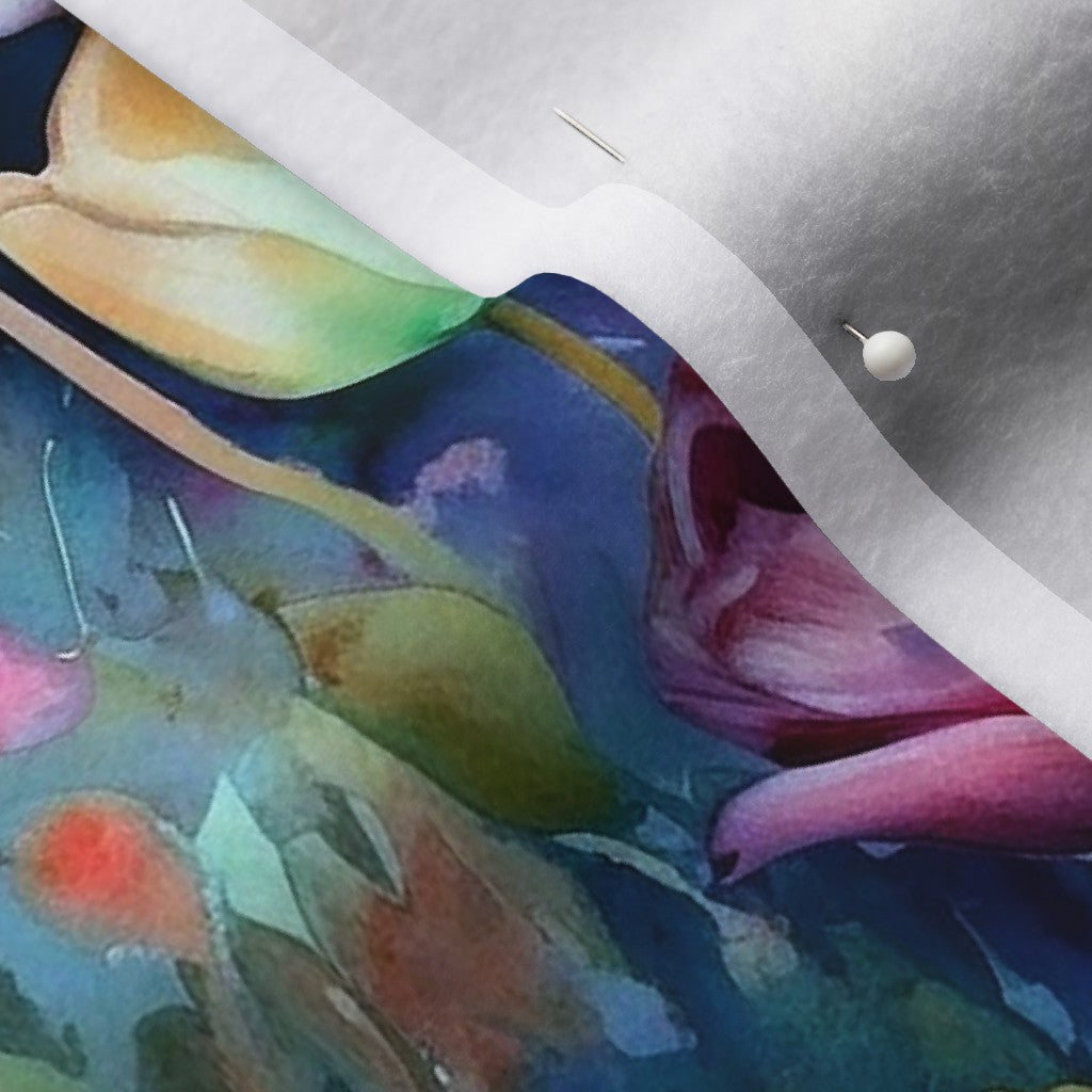 Midnight Sonata Watercolor Tulips Polartec® Fleece Printed Fabric by Studio Ten Design