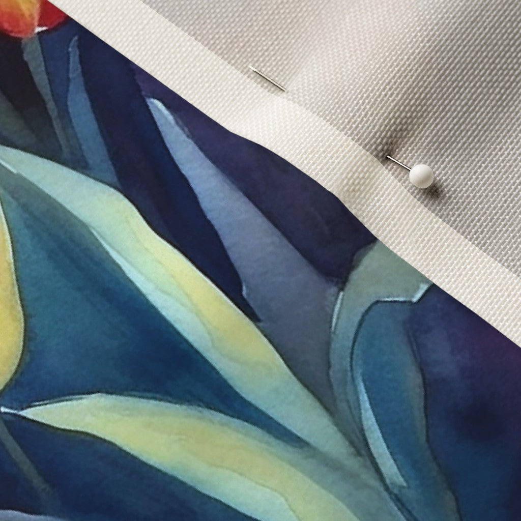Abstract Reverie Watercolor Tulips Celosia Velvet Printed Fabric by Studio Ten Design